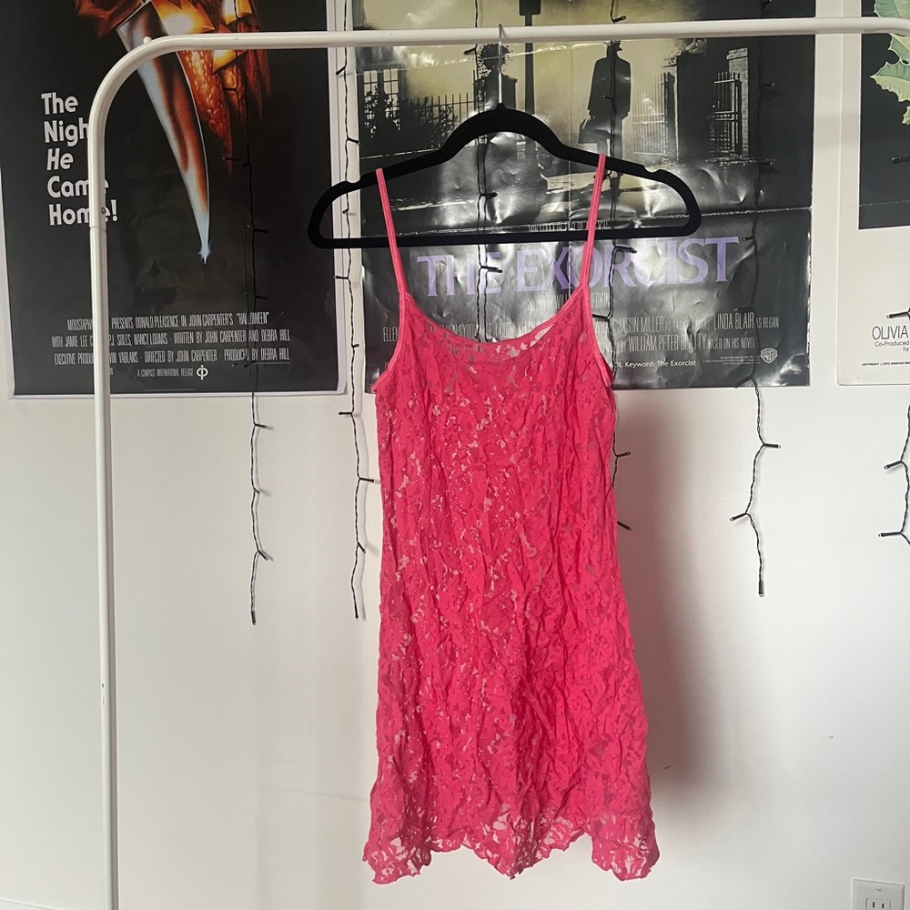 Pink Lace Babydoll Slip Dress